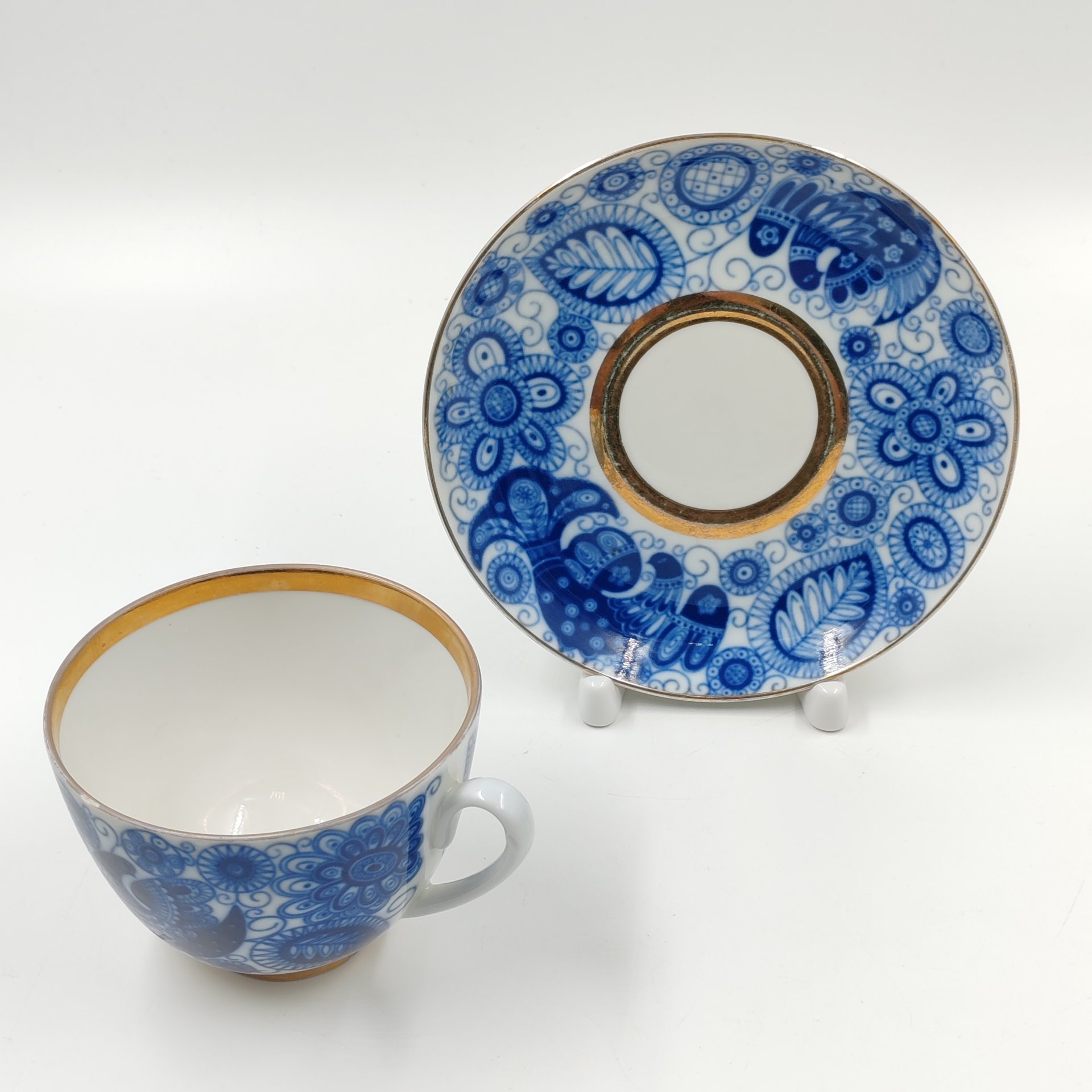 Пара чайная "Жар-птица", Ленинградский фарфоровый завод (ЛФЗ)