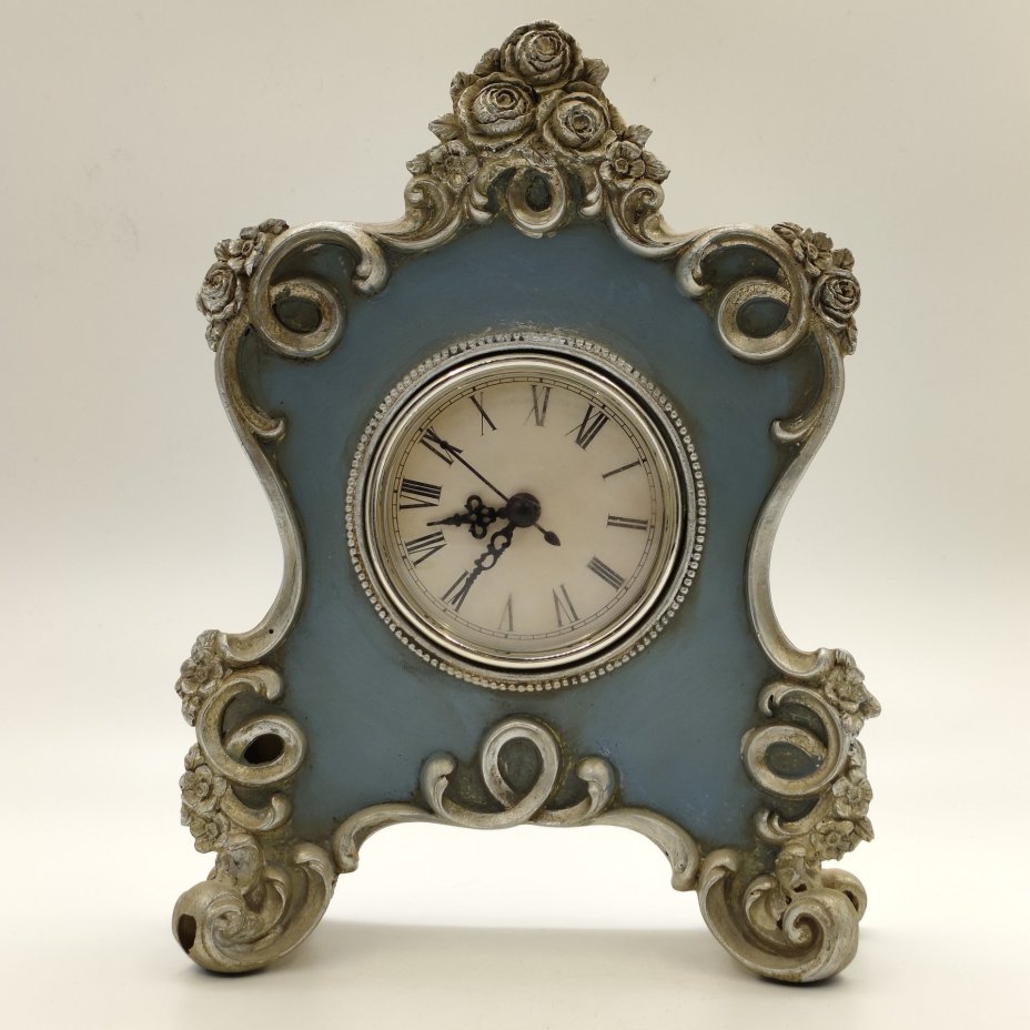 Часы настольные "Рококо", Venetian Design, керамика, металл, пластмасса, Индия, 2007-2025 гг.