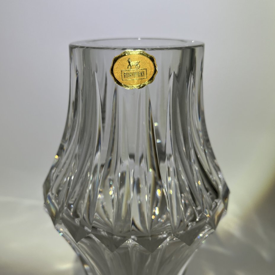 Ваза для цветов с глубокими гранями, компания Riihimaen Lasi Oy (Riihimaki)