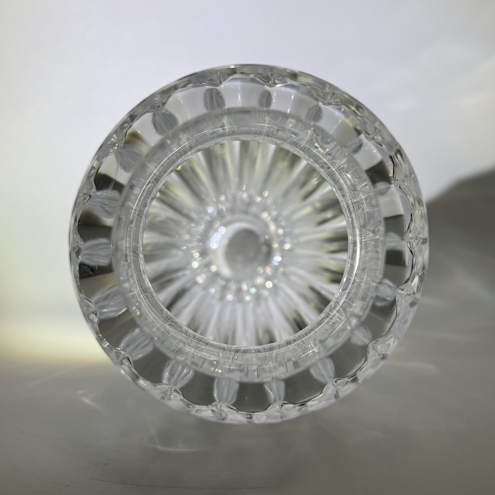 Ваза для цветов с глубокими гранями, компания Riihimaen Lasi Oy (Riihimaki), хрусталь, гранение, Финляндия, 1970-1990 гг.