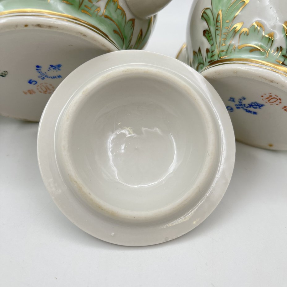 Сервиз чайный "Барбарис" (зеленый) на 5 персон (13 предметов), автор Е. П. Смирнов