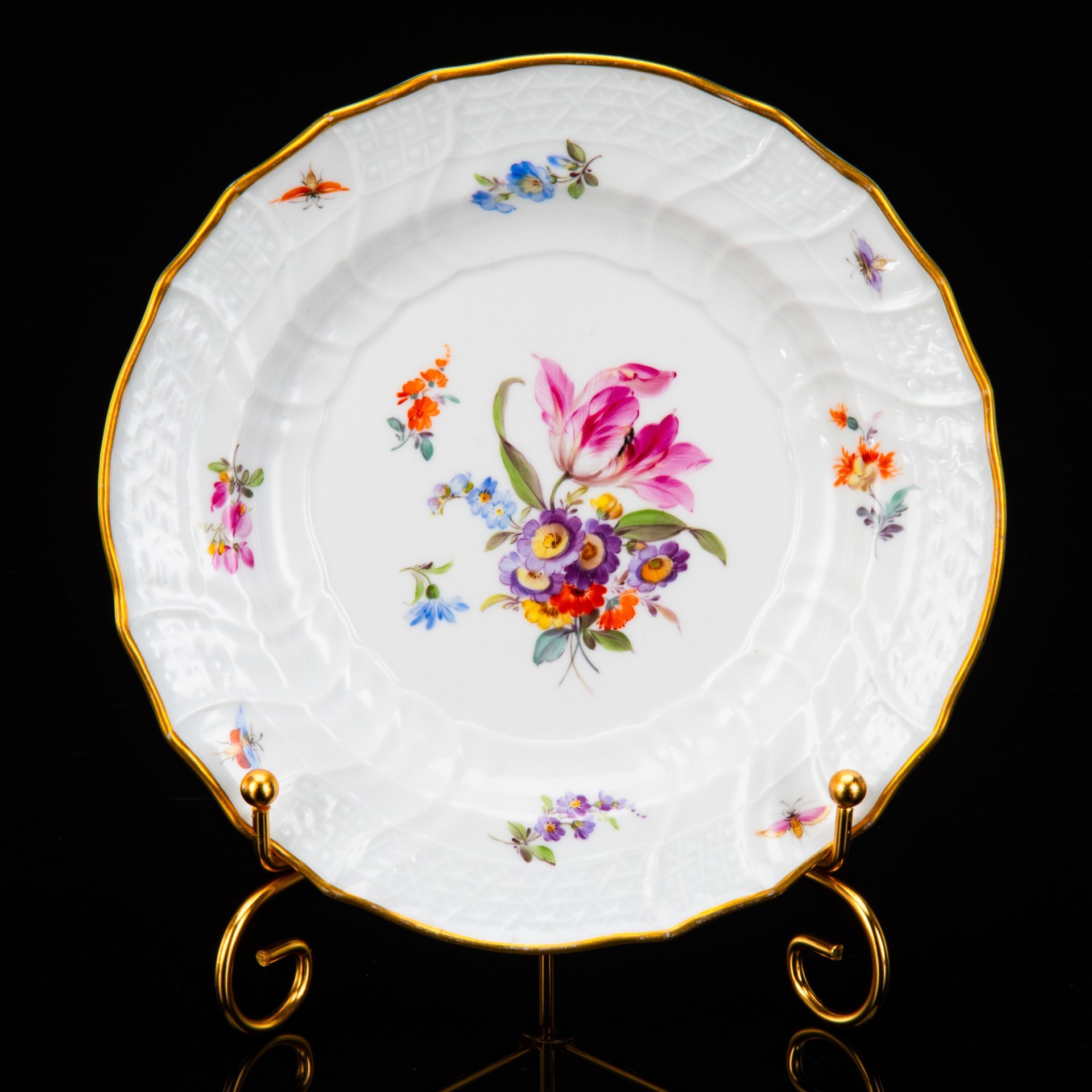 Тарелка десертная (пирожковая) "Мейсенский букет", Meissen (Мейсенский фарфор)