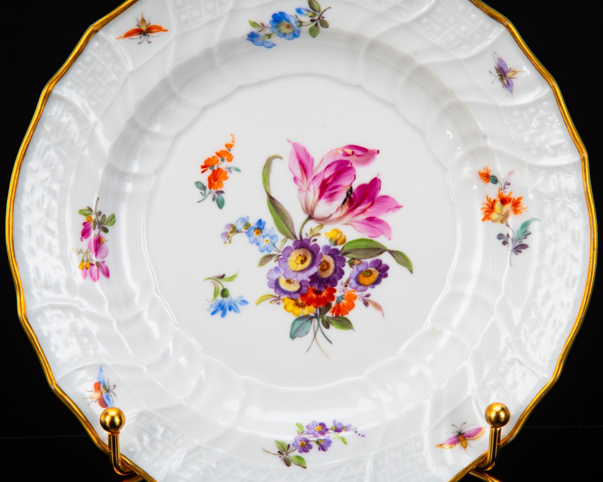 Тарелка десертная (пирожковая) "Мейсенский букет", Meissen (Мейсенский фарфор)