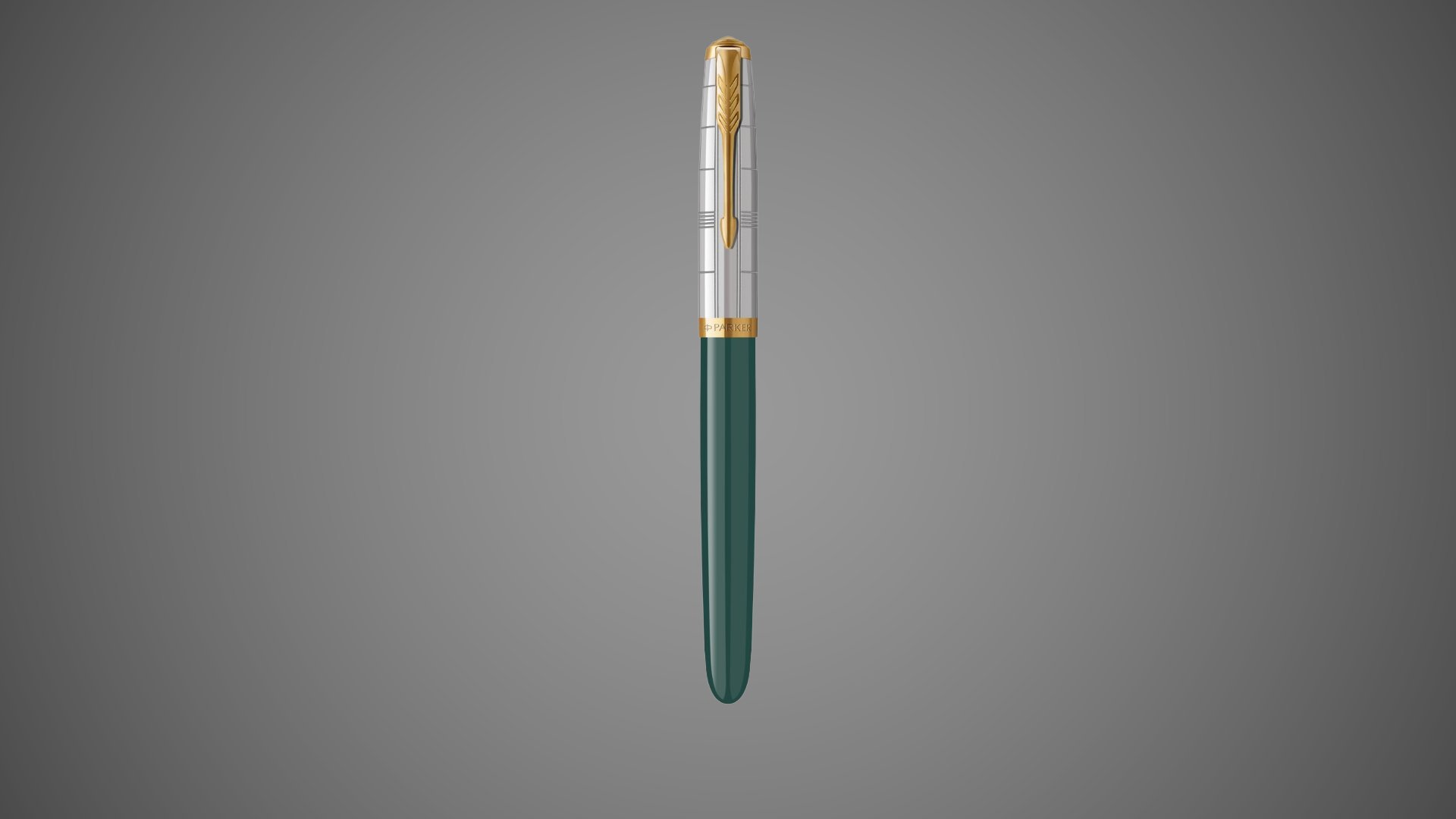 Перьевая ручка Parker 51 Premium Forest Green GT, перо: F чернила: Black,Blue, в подарочной упаковке., Металлы: нержавеющая сталь, Позолота 23 Ct, смола