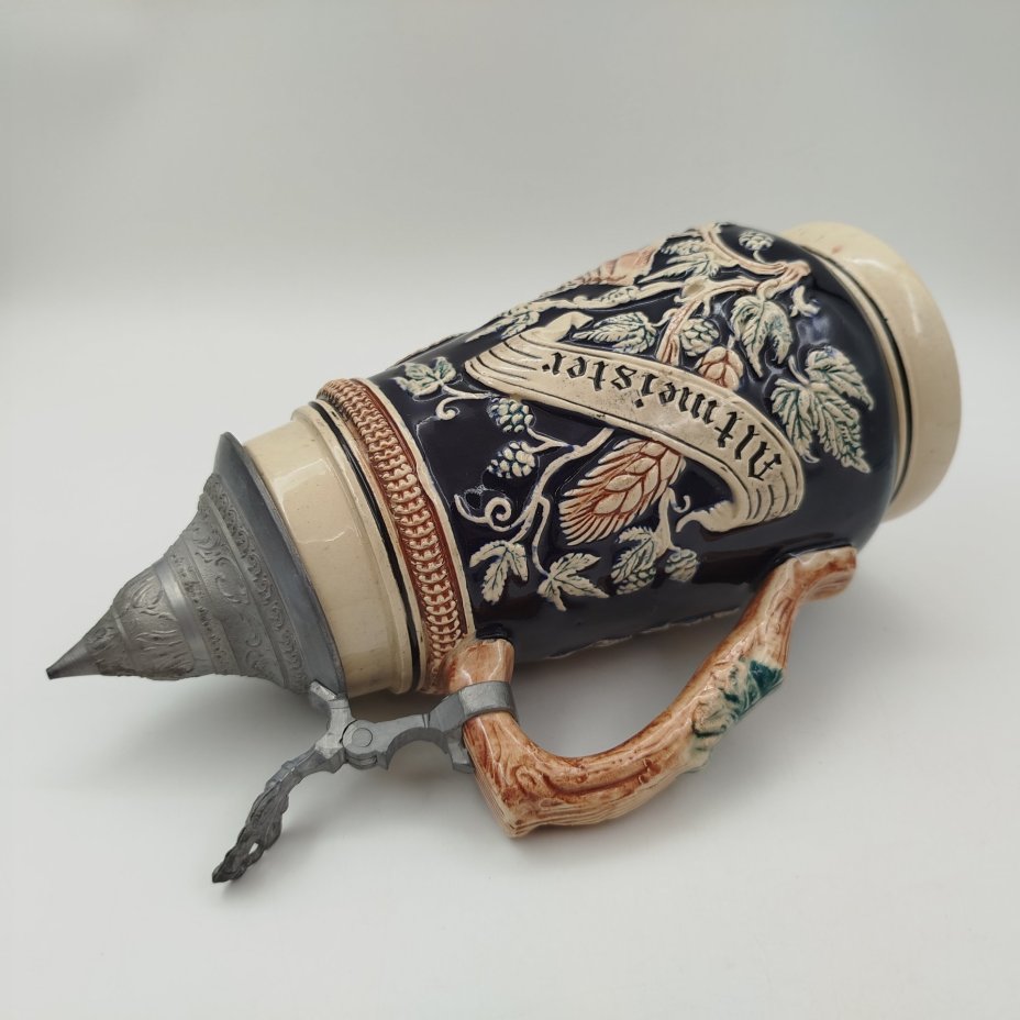Кружка пивная с крышкой "Altmeister Urtyp", керамика, олово, Германия, 1970-1990 гг.