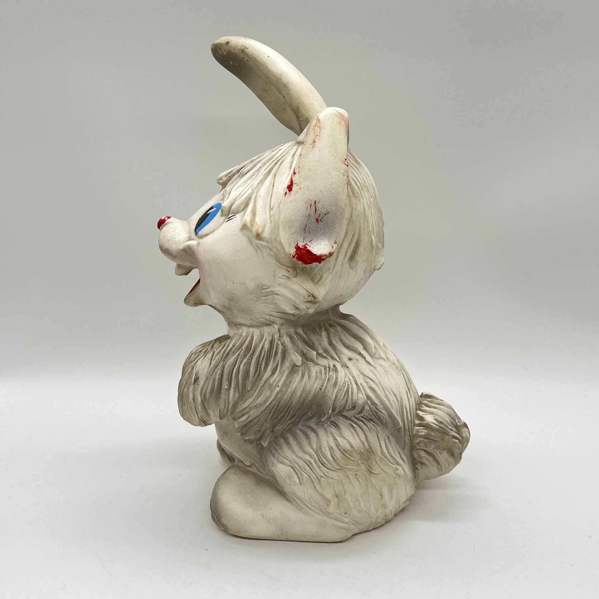 Статуэтка (детская игрушка) "Заяц", резина, роспись, СССР, 1960-1980 гг.