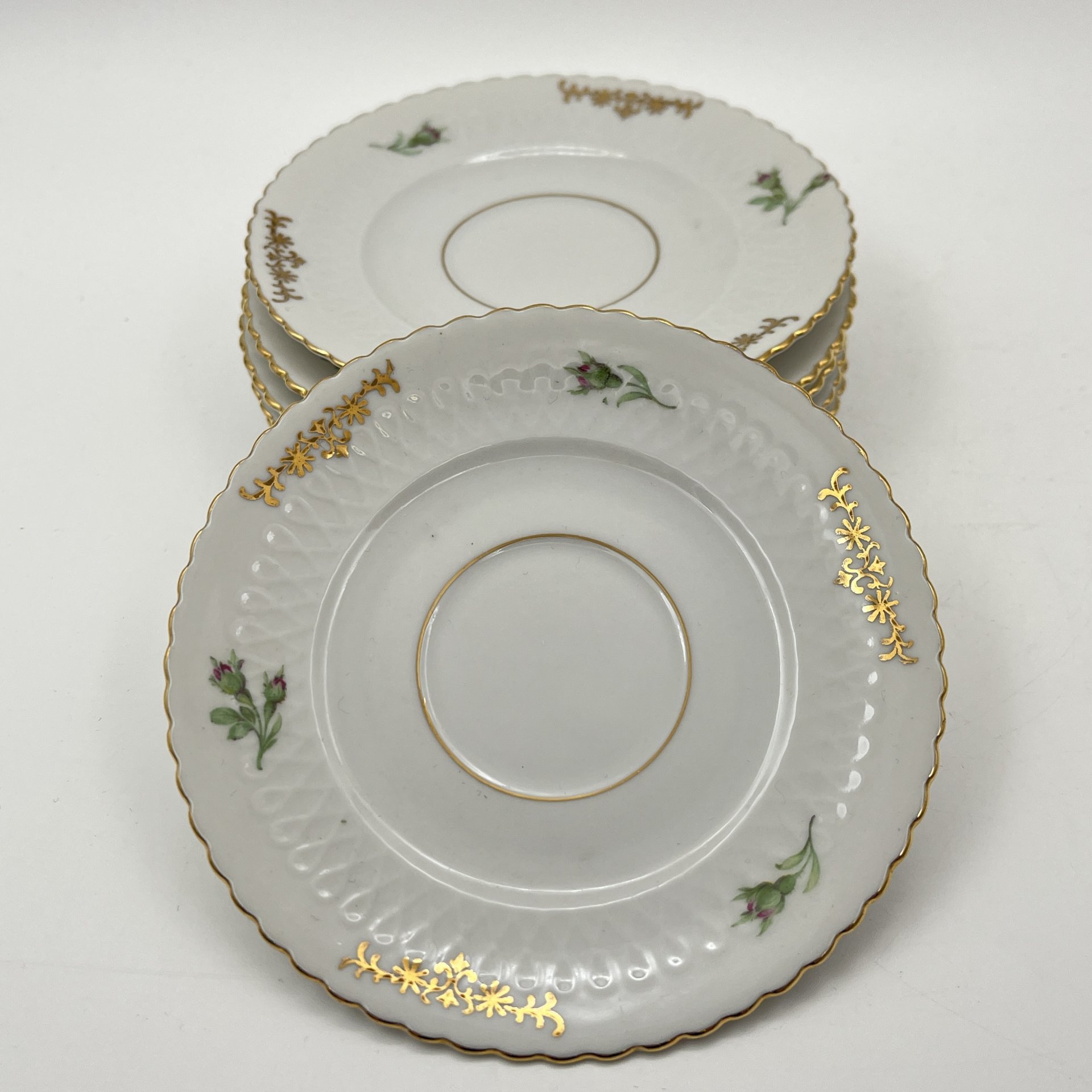 Сервиз кофейный на 6 персон (15 предметов), украшенный изображением розы (серия "Elizabeth"), фарфор, деколь, золочение, Seltmann Weiden, Германия, 1950-1970 гг.