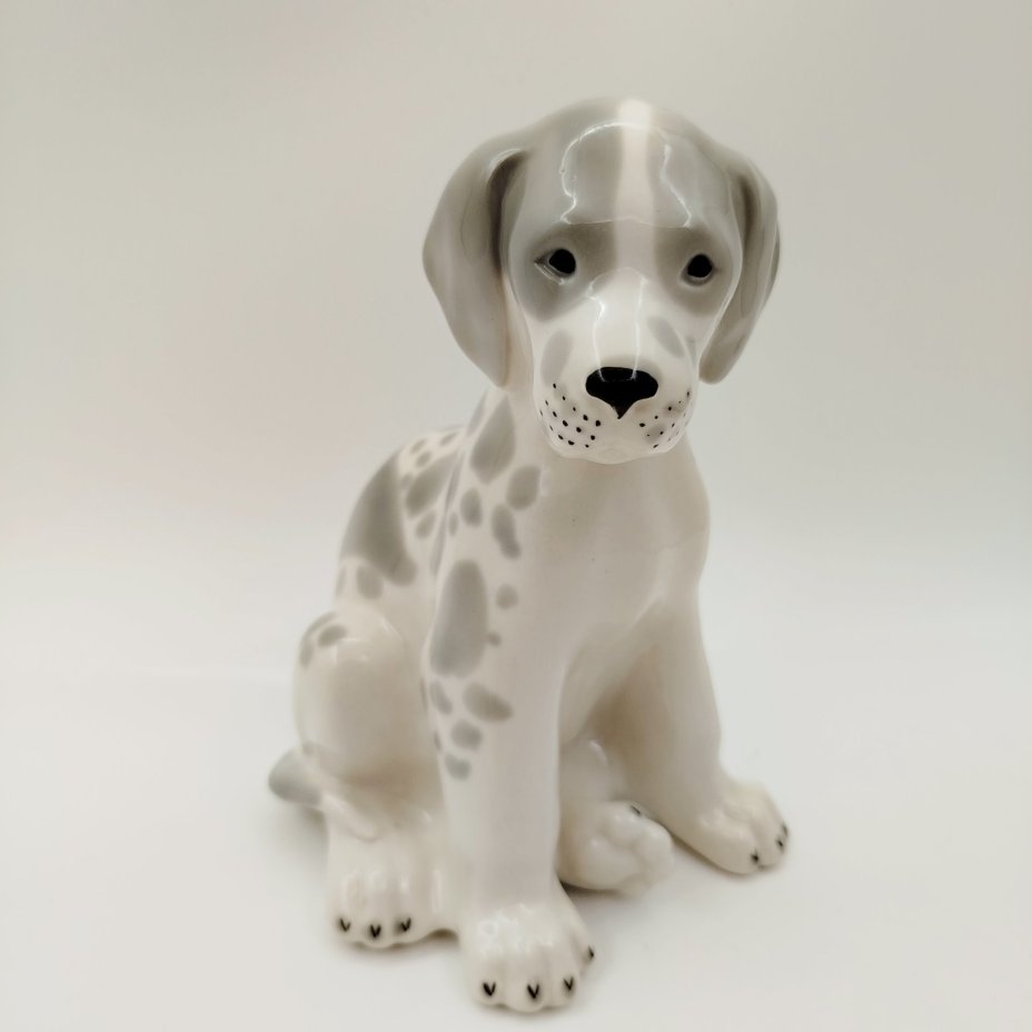 Статуэтка "Далматинец" ("Щенок мраморного дога"), фарфор, роспись, Ленинградский фарфоровый завод (ЛФЗ), Российская Федерация, 1991-2005 гг.