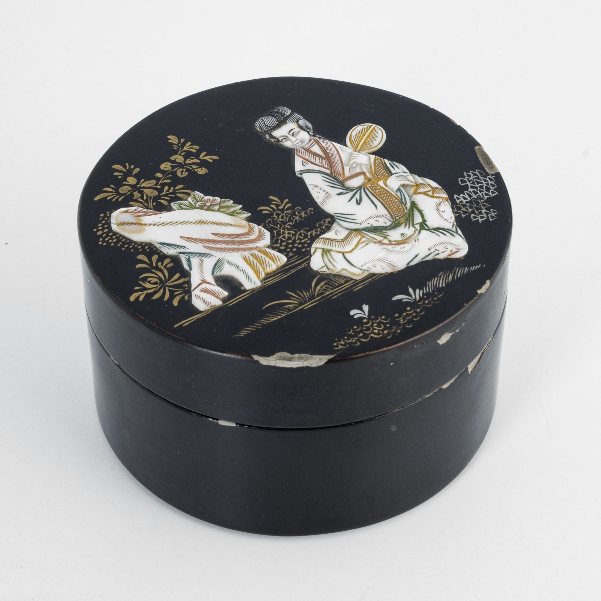 Набор из трех шкатулок, папье-маше, перламутр, кость, золочение, Китай, 1950-1960 гг.