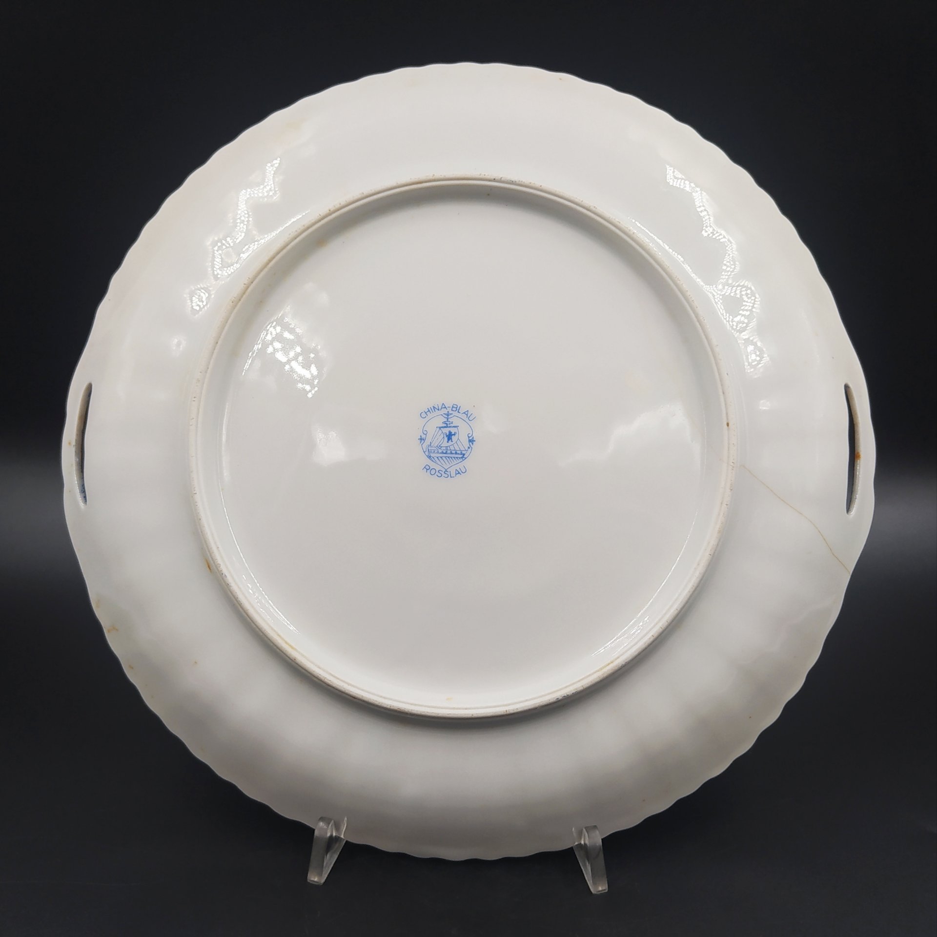 Блюдо в стиле шинуазри, China Blau Rosslau, фарфор, деколь, золочение, Германия, 1900-1950 гг.
