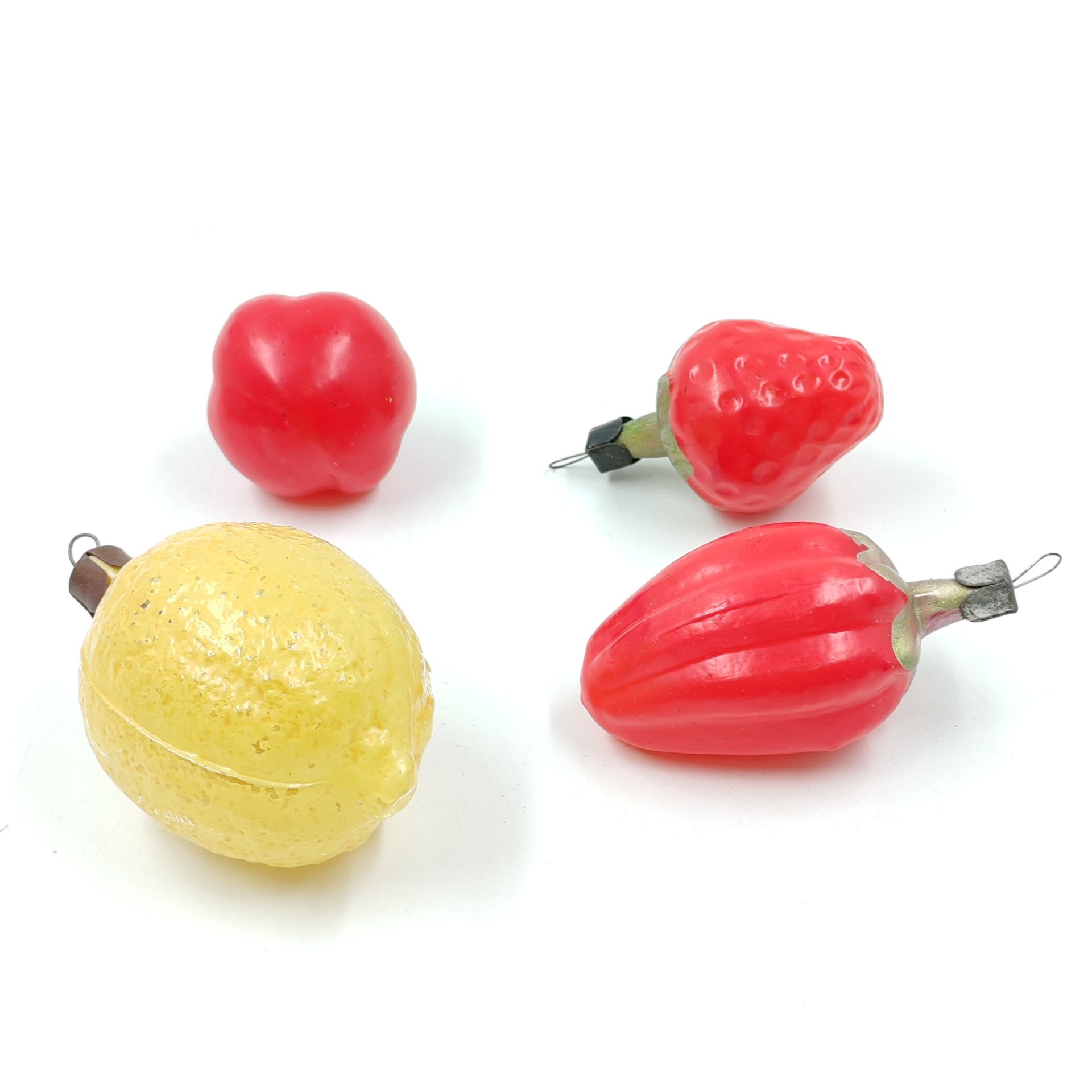 Набор из 4-х елочных игрушек, стекло, металл, краска, СССР, 1960-1980 гг.