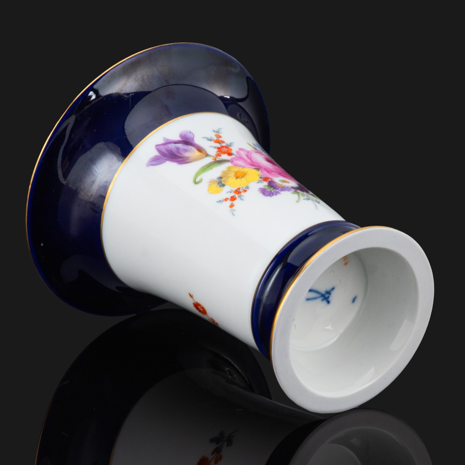 Ваза "Мейсенский букет", Meissen (Мейсенский фарфор), фарфор, крытье, роспись, золочение, Meissener Porzellan (Мейсенский фарфор)