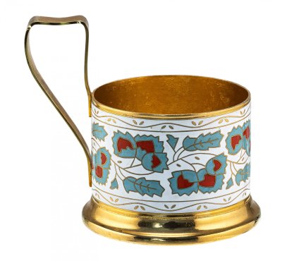 Подстаканник "Орехи", латунь, эмаль, Ленинградская ювелирная фабрика, 1978-1980 гг.