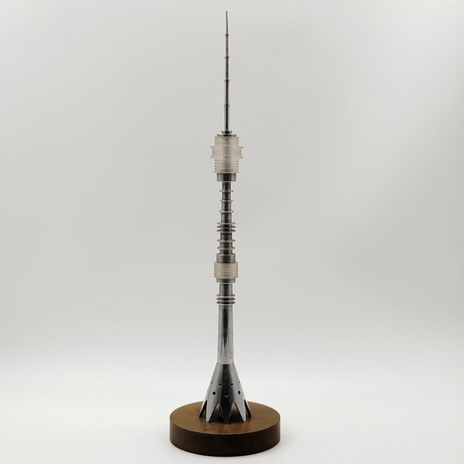 Статуэтка (настольный декор) "Останкинская телебашня", металл, композитный материал, СССР, 1970-1980 гг.
