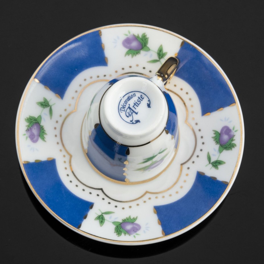 Миниатюра чайная пара, мануфактура "Decoration d'Artiste", Decoration d'Artiste