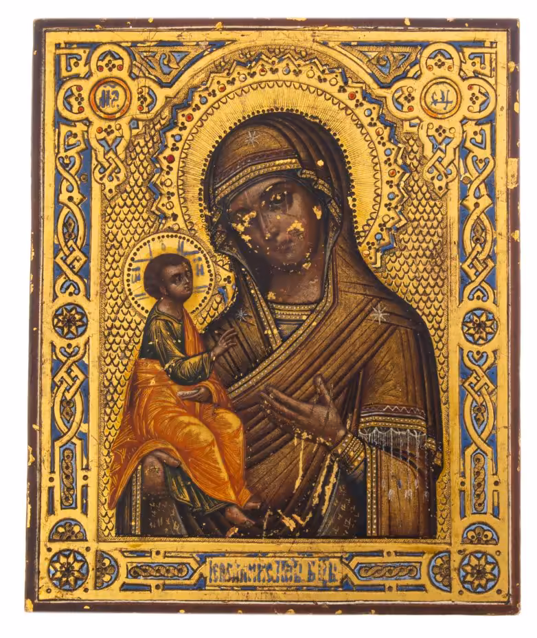 Икона Божией Матери "Иерусалимская", дерево, Российская Империя, 1880-1910 гг.