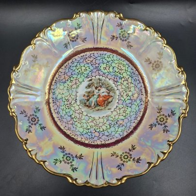 Блюдо глубокое (салатник) из сервиза "Мадонна", фарфор, деколь, люстр, золочение, ГДР, 1960-1990 гг.