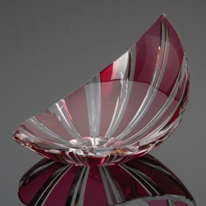 Пепельница необычной формы, хрусталь, гранение, Val Saint Lambert, Бельгия, 1950-1970 гг., Val Saint Lambert
