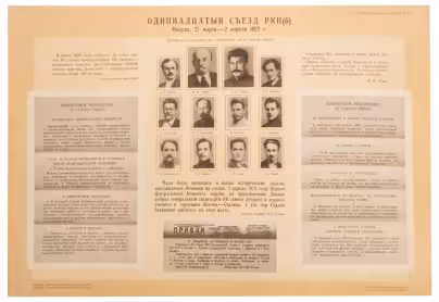 Плакат "Одинадцатый съезд РКП(Б) Москва. 27 марта - 2 апреля 1922 г.", бумага, печать, СССР, 1960-1970 гг.