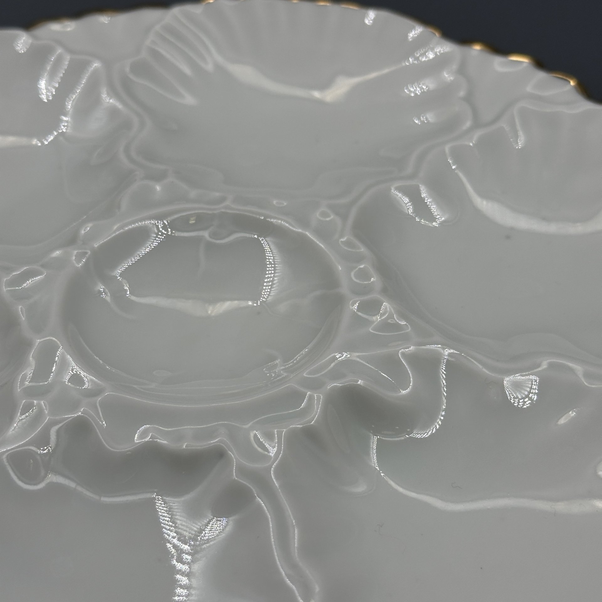 Набор из 6 тарелок для подачи устриц с окантовкой золотой лентой Cerabel Porcelain