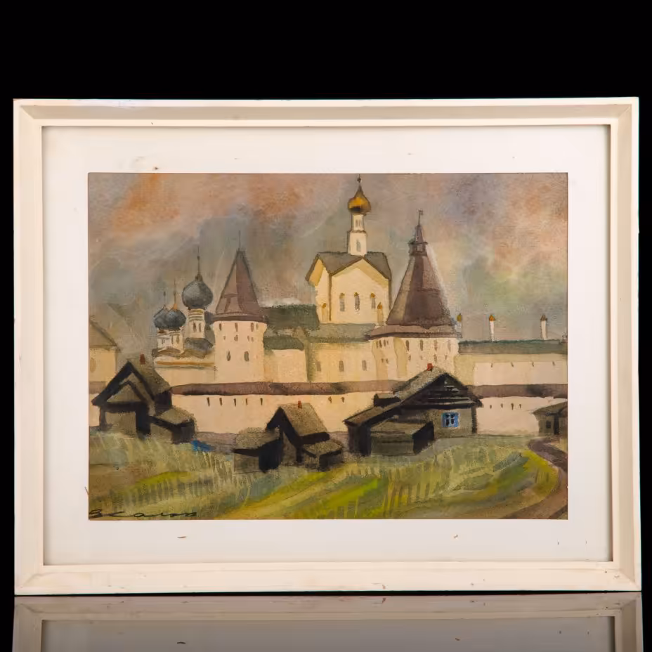 Картина "Ростовский кремль" в раме, художник Колосков В.Г. (род. в 1924 г.)