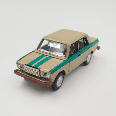 Модель автомобиля "ВАЗ-2107", авторский, металл, пластик, картон, печать, СССР, 1980-1990 гг.