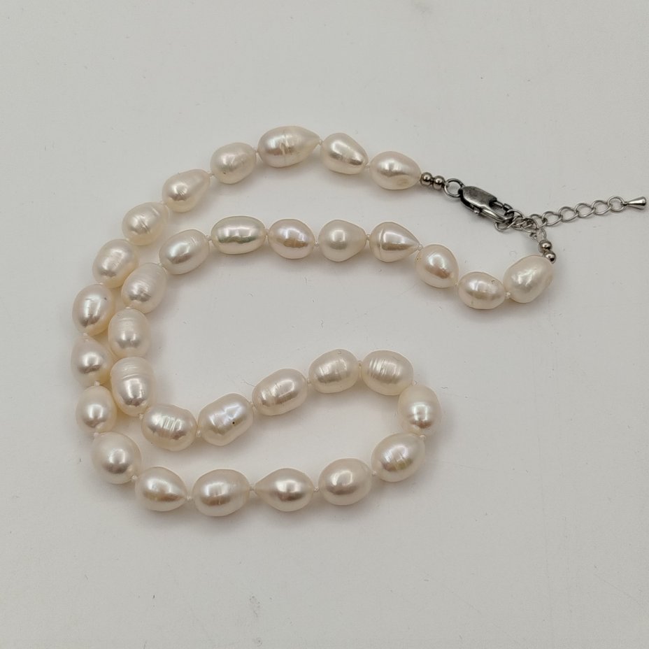 Бусы с бусинами вытянутой формы, металл, культивированный жемчуг, Азия, 2000-2020 гг.