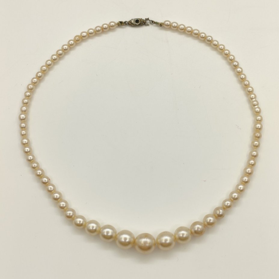 Бусы винтажные из бусин различной формы, имитация жемчуга, металл