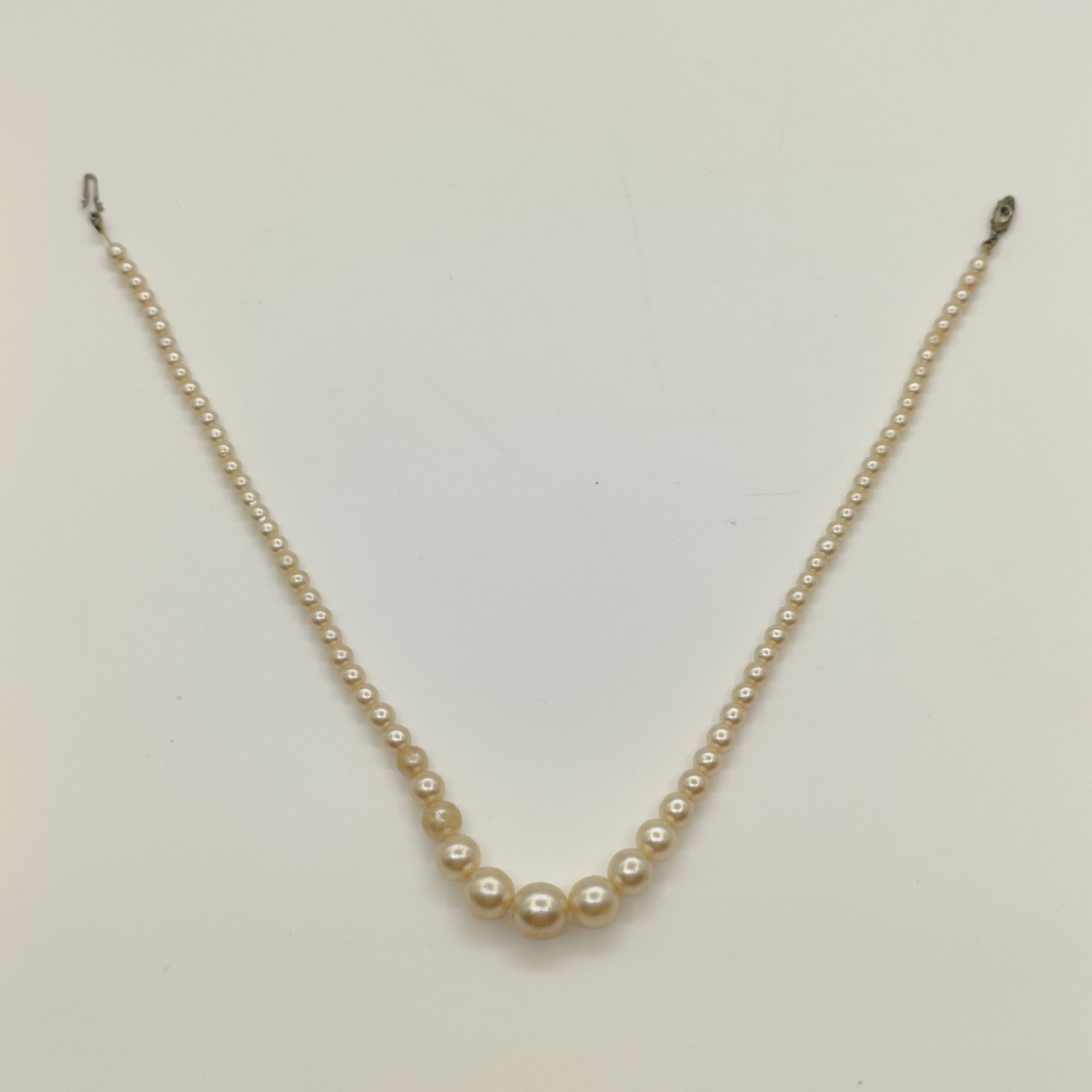 Бусы винтажные из бусин различной формы, имитация жемчуга, металл