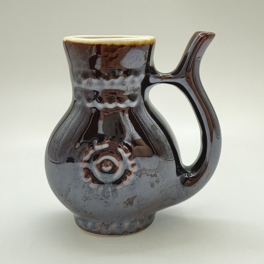 Поильник с рельефным декором, керамика, крытьё, СССР, 1980-1990 гг.
