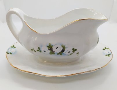 Соусник с цветочным декором, Конаковский фаянсовый завод им. М.И. Калинина (ЗиК Конаково)
