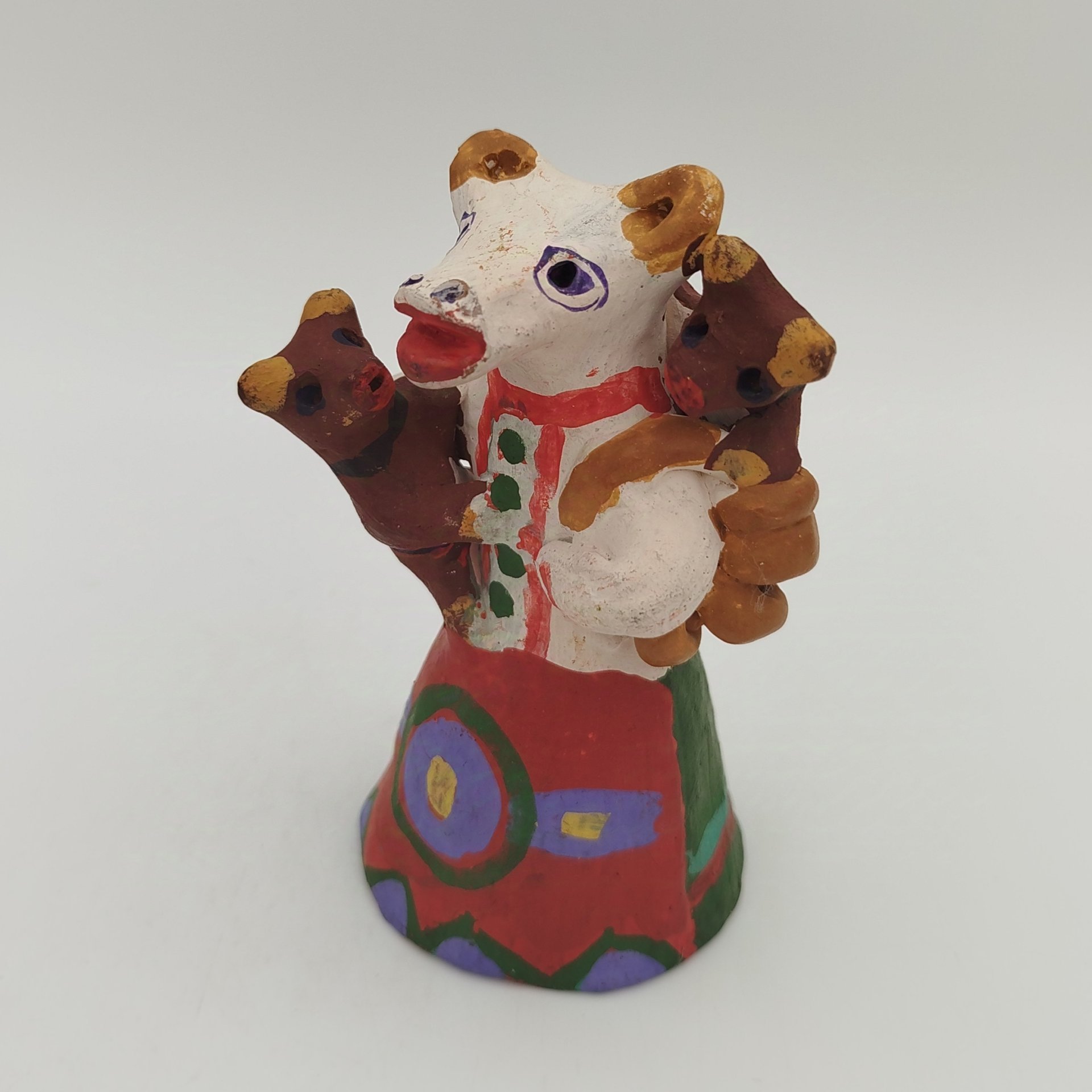 Игрушка каргопольская "Медведиха с медвежатами", автор А.Ф. Шевелева
