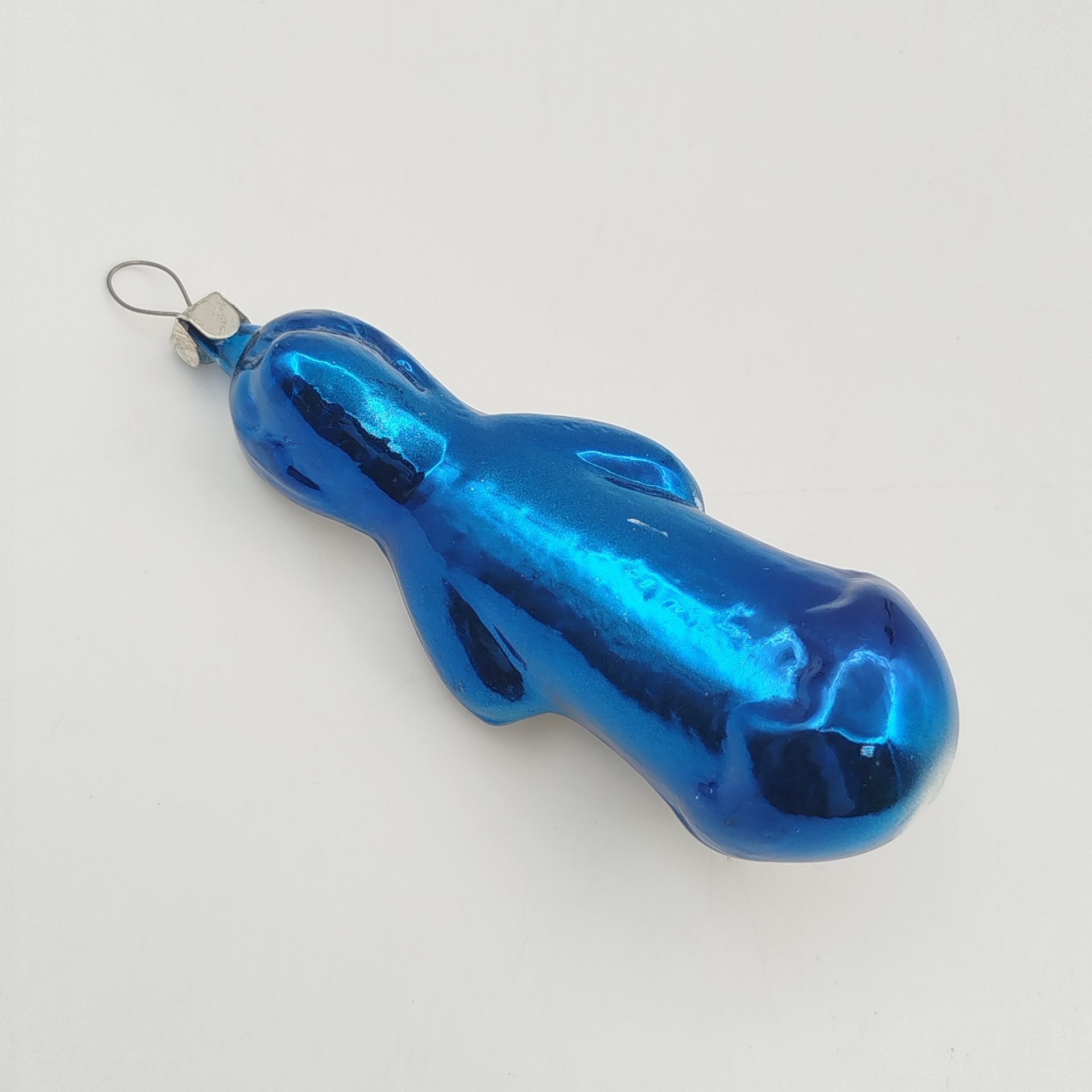 Игрушка ёлочная "Снегурочка с елкой", стекло, аэрография, СССР, 1960-1980 гг.