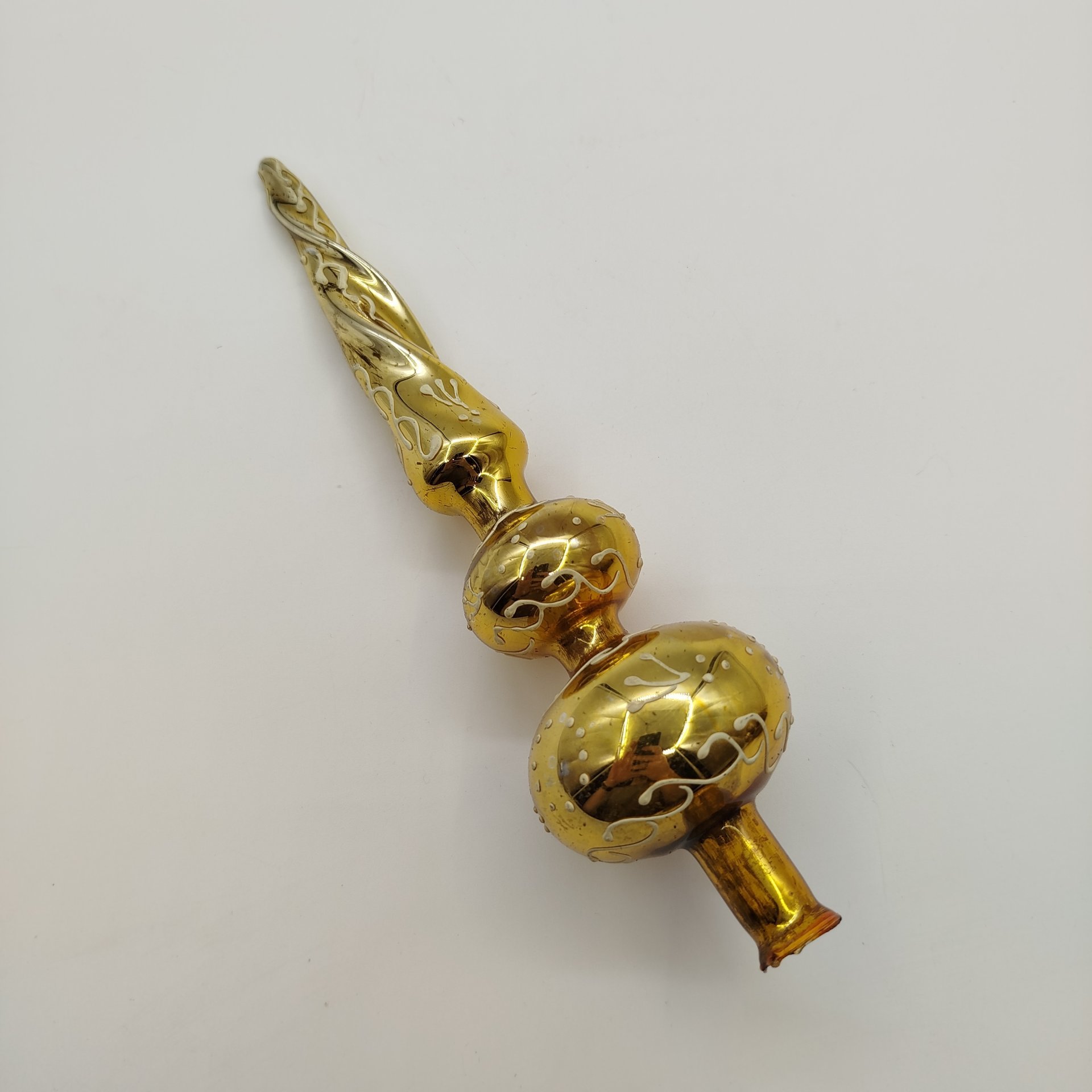 Игрушка елочная "Пика" (навершие/наконечник на елку), стекло, роспись, СССР, 1970-1980 гг.