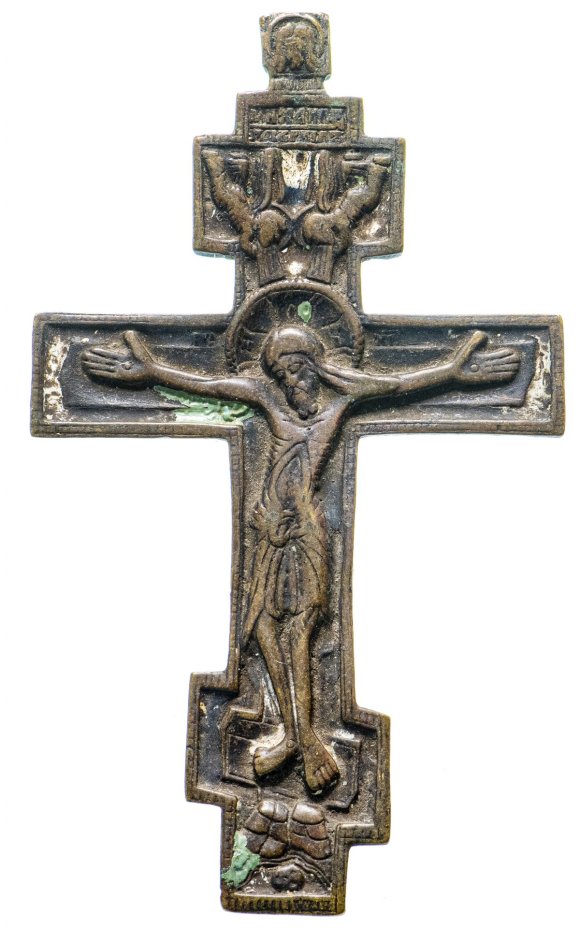 Крест "Распятие Христово", бронза, литье, эмали, Российская Империя, 1850-1890 гг.