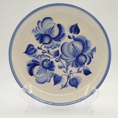 Тарелка настенная с цветочным расписным декором