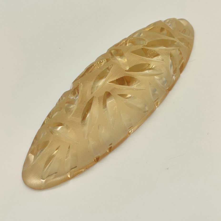 Лоток из туалетного набора "Листики", автор Х.М. Пыльд, цветное стекло, алмазная грань, Ленинградский завод художественного стекла (ЛЗХС), СССР, 1960-1980 гг.