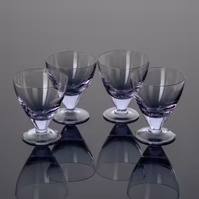 Комплект коньячных бокалов лилового цвета на 4 персоны