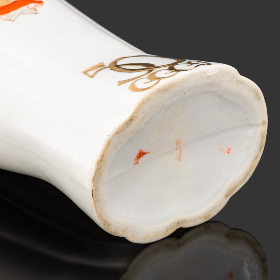 Карандашница "50 лет СССР", фарфор, роспись, золочение, Фарфоровый завод «Пролетарий» (Бронница, Мста), СССР, 1971 г.