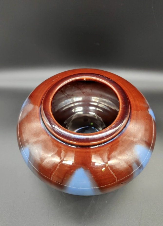 Ваза (кашпо) с лиловыми поливами A\S Savi Tallin ceramica, ручная работа