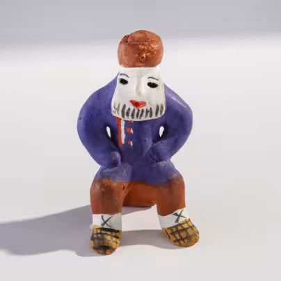 Каргопольская глиняная игрушка "Полкан", глина, ручная роспись, СССР, 1970-1990 гг.