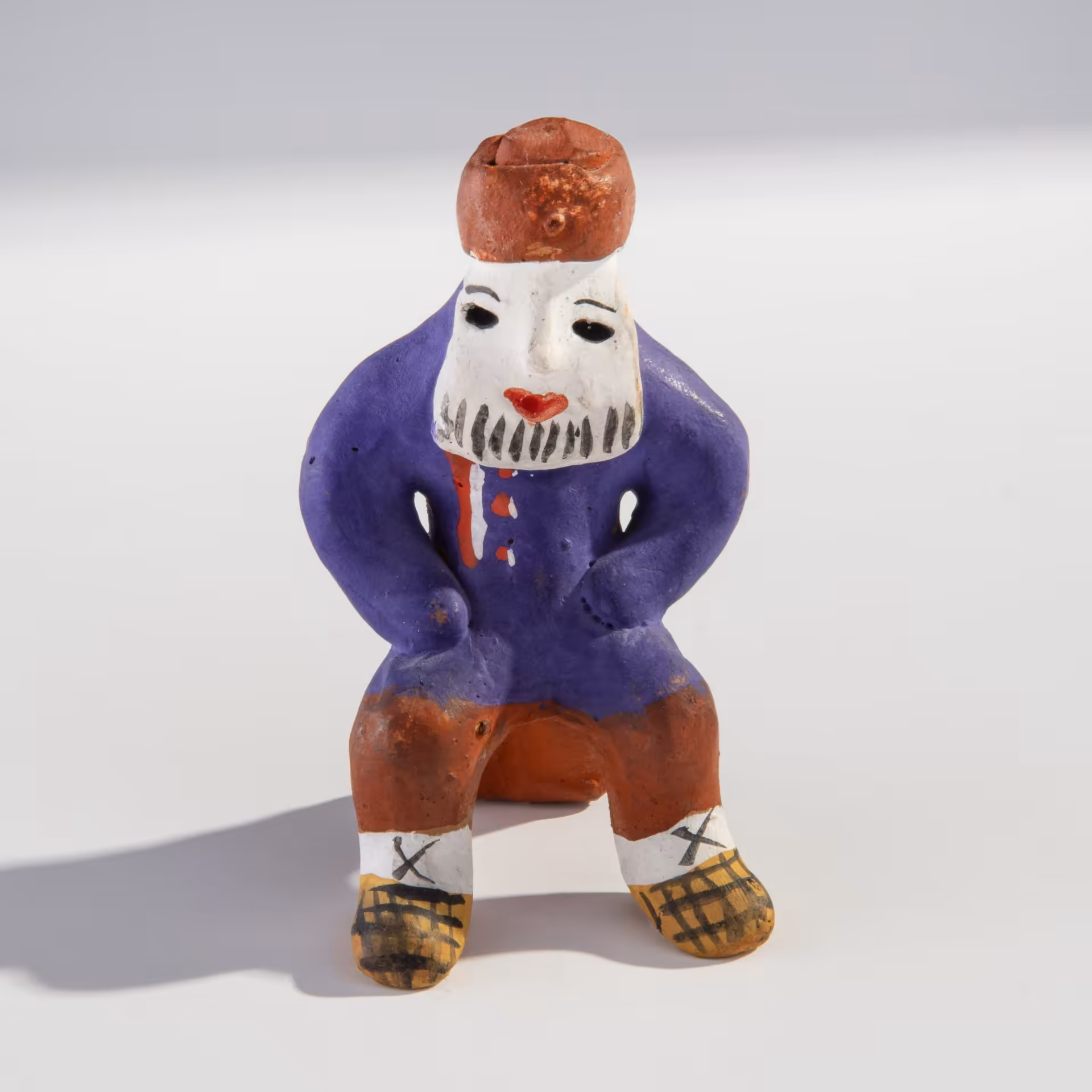 Каргопольская глиняная игрушка "Полкан", глина, ручная роспись, СССР, 1970-1990 гг.