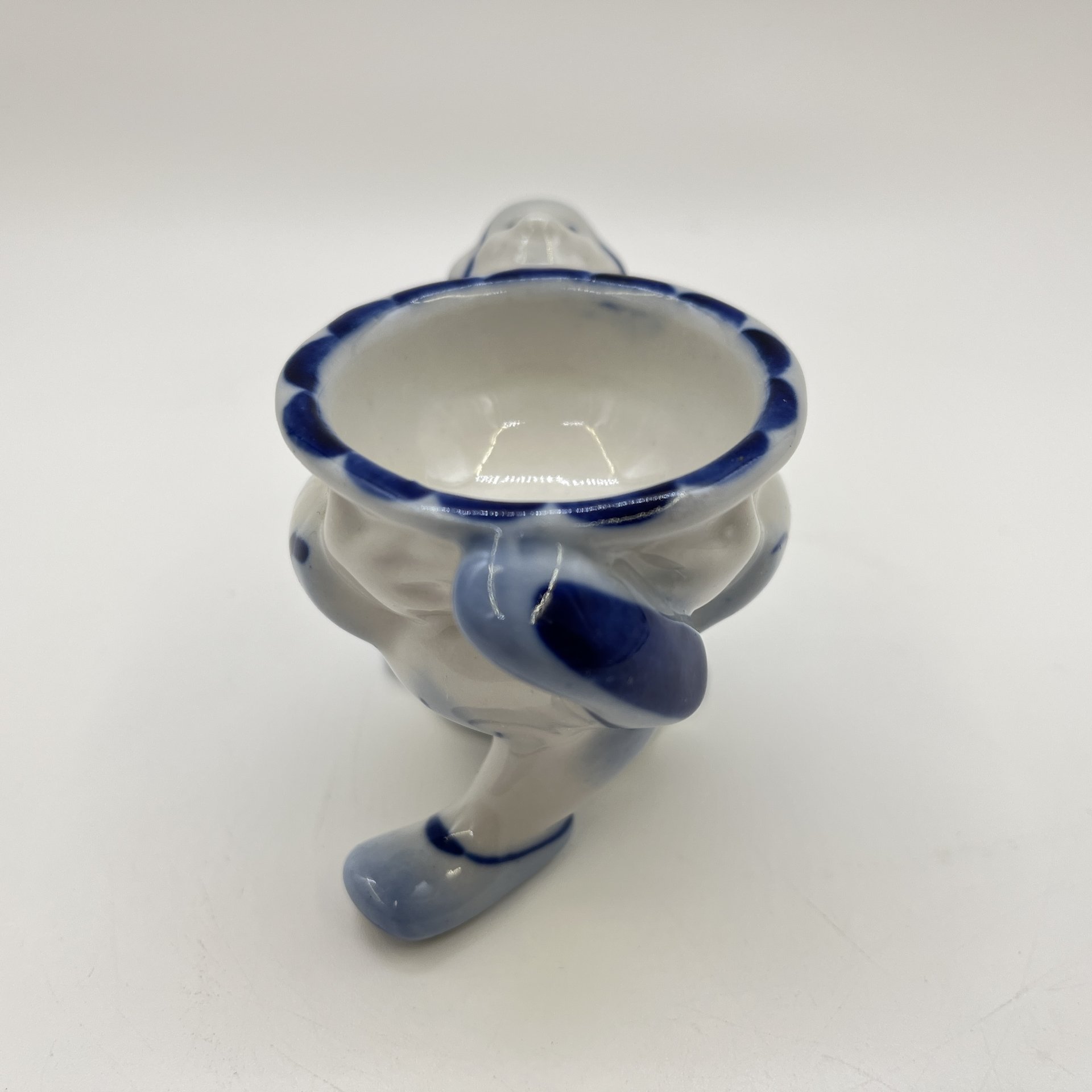 Пашотница (подставка для яйца) "Скоморох", фарфор, роспись, Бронницкий завод фарфоровых изделий «Возрождение», СССР, 1980-1990 гг.