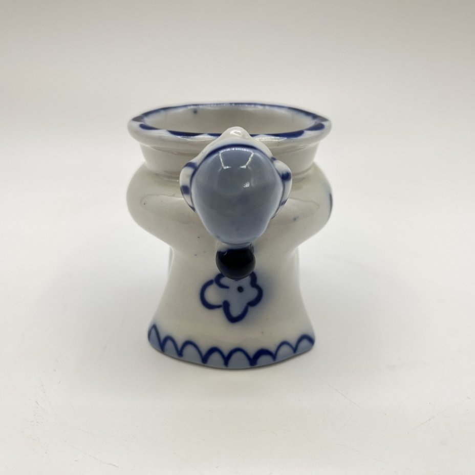 Пашотница (подставка для яйца) "Скоморох", фарфор, роспись, Бронницкий завод фарфоровых изделий «Возрождение», СССР, 1980-1990 гг.