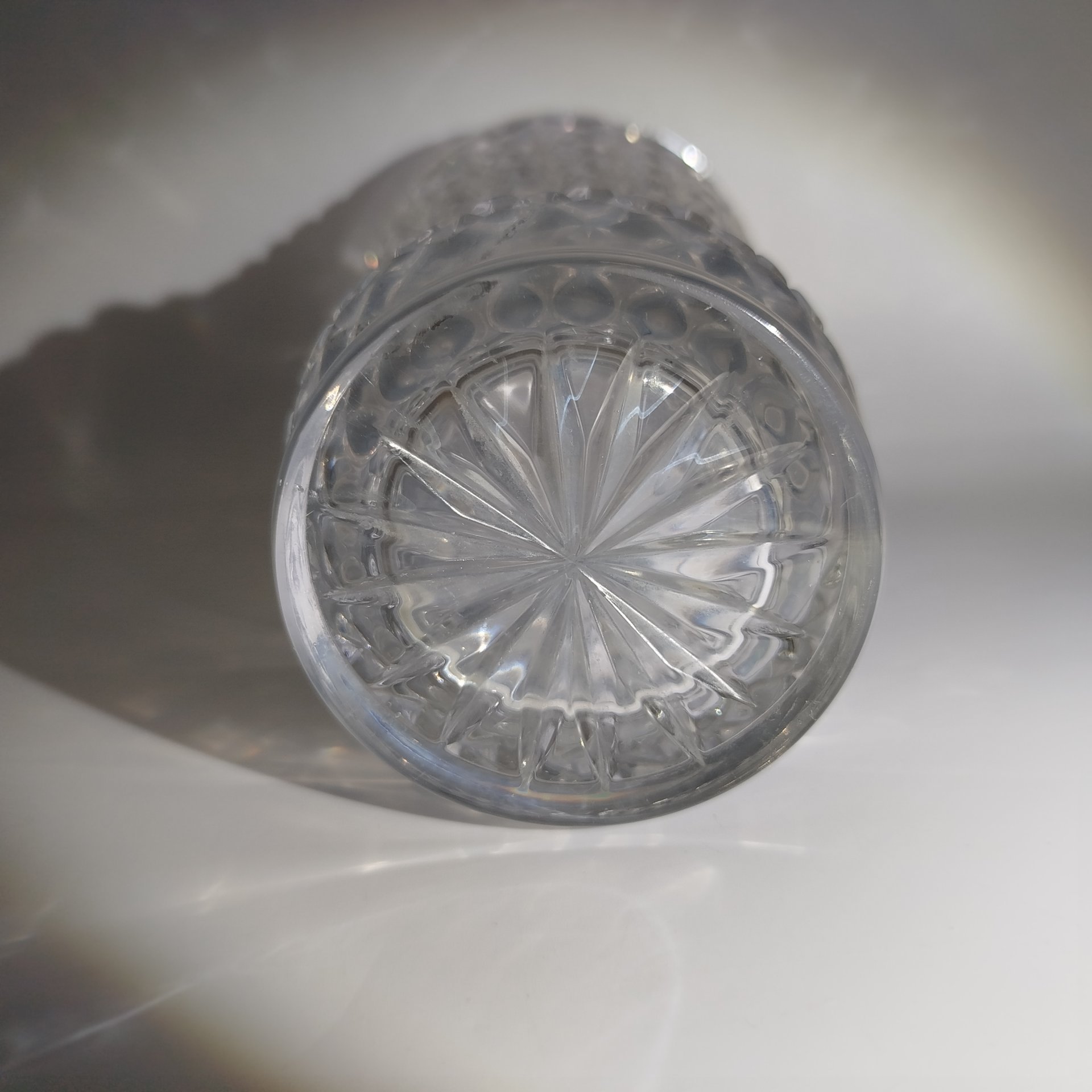 Ваза с рельефным геометрическим декором, хрусталь, алмазная грань, СССР, 1970-1990 гг.