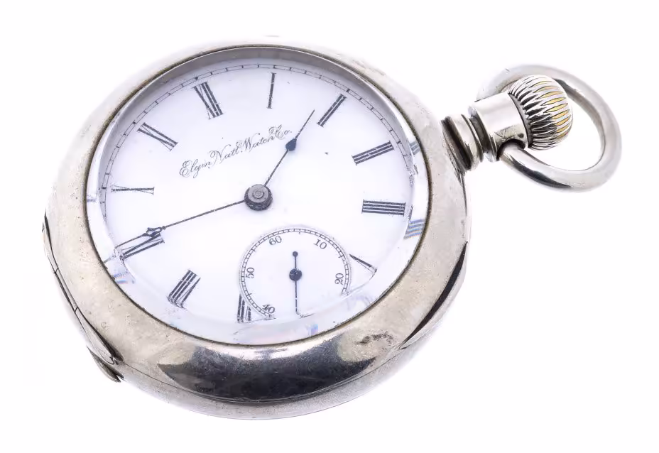 Часы карманные "Elgin", металл, г. Чикаго, США, 1874-1900 гг.
