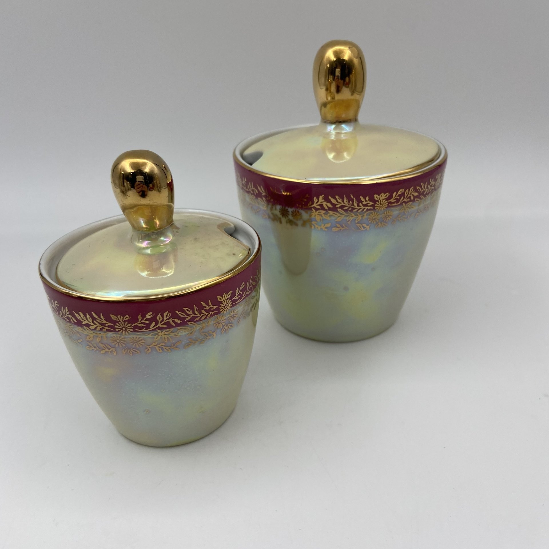 Набор емкостей для соуса из сервиза "Мадонна", фарфор, крытье, люстр, золочение, Fortuna Eisenberg, ГДР, 1960-1973 гг.