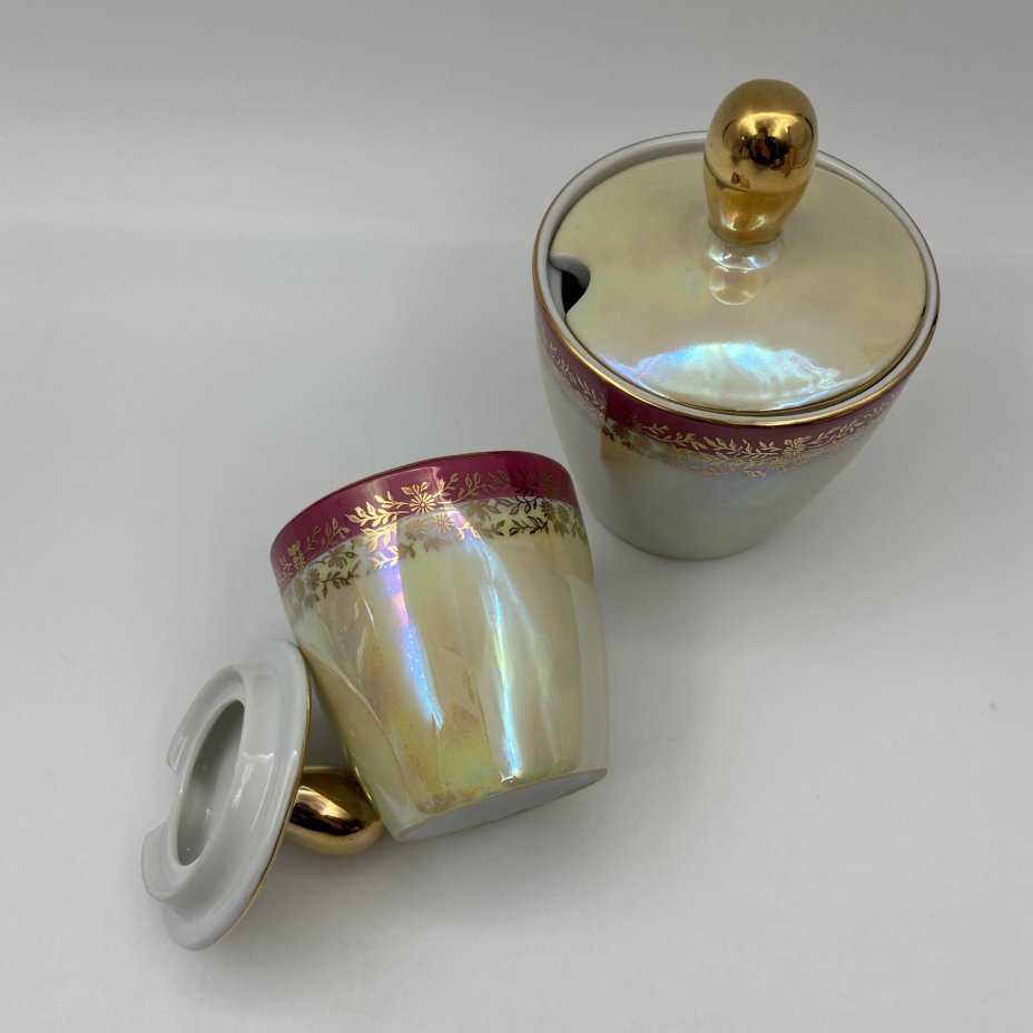 Набор емкостей для соуса из сервиза "Мадонна", фарфор, крытье, люстр, золочение, Fortuna Eisenberg, ГДР, 1960-1973 гг.