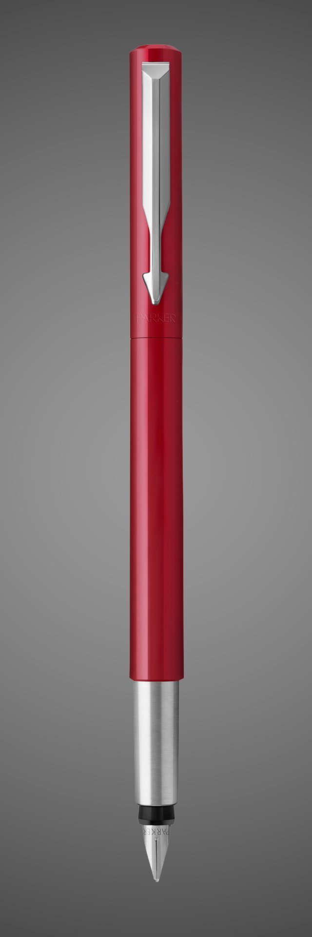 Перьевая ручка Parker Vector Standard F01, цвет: Red, Металлы: латунь, пластик, хром