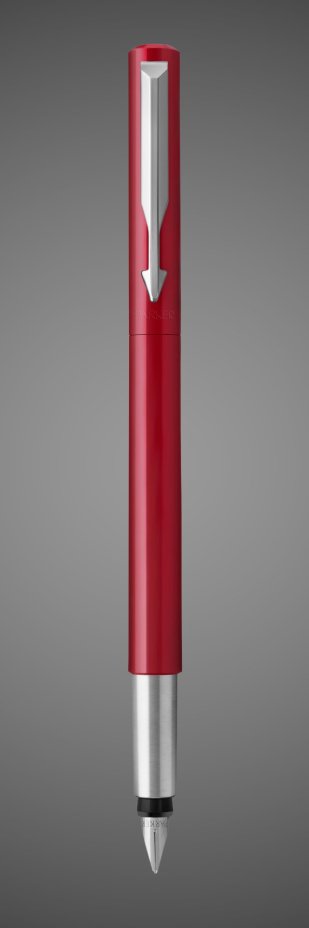 Перьевая ручка Parker Vector Standard F01, цвет: Red, Металлы: латунь, пластик, хром